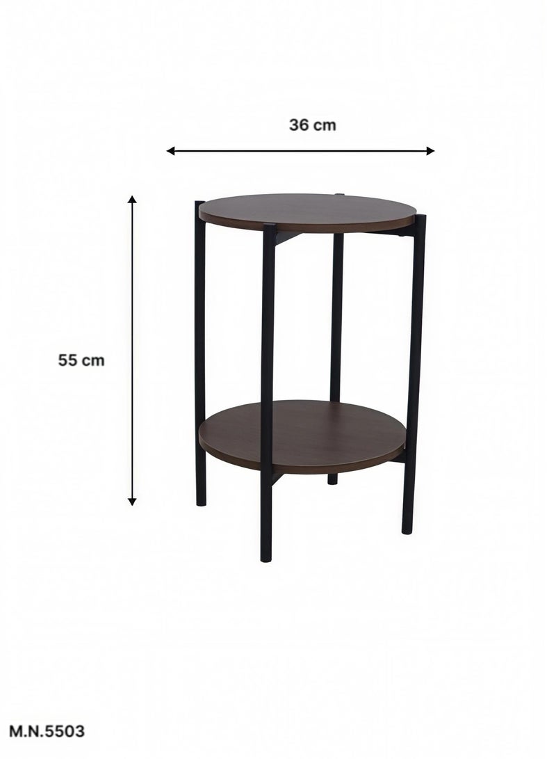 Concent Double Round Side Table – Modern Design with an Elegant Wood Finish - Image 5